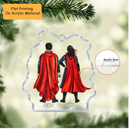 Personalized Christmas Ornament, Marvel Couple Christmas, Custom Ornament Christmas Gift, Keychain Christmas, Car Ornament Christmas