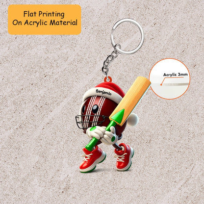 Personalized Cricket Christmas Ornament, Christmas Cricket Ball, Custom Ornament Christmas Gift, Keychain Cricket, Car Ornament Cricket