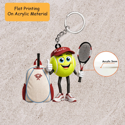 Personalized Christmas Tennis Ornament, Tennis Ball Player, Custom Ornament Christmas Gift, Keychain Tennis Christmas, Car Ornament Tennis Christmas