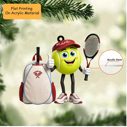 Personalized Christmas Tennis Ornament, Tennis Ball Player, Custom Ornament Christmas Gift, Keychain Tennis Christmas, Car Ornament Tennis Christmas