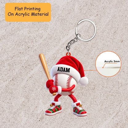 Personalized Baseball Christmas Ornament, Baseball Player Christmas, Custom Ornament Christmas Gift, Keychain Baseball, Car Ornament Baseball