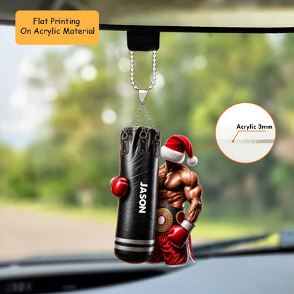 Personalized Christmas Boxing Ornament, Boxing Player Christmas, Custom Ornament Christmas Gift, Keychain Christmas, Car Ornament Christmas