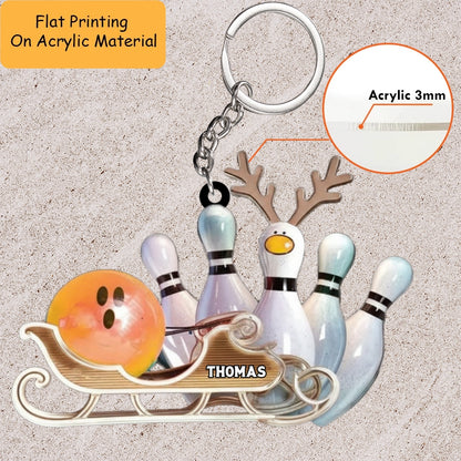 Personalized Bowling Ornament – Custom Name Christmas Gift for Bowlers, Unique Bowling Ball & Tree Decoration