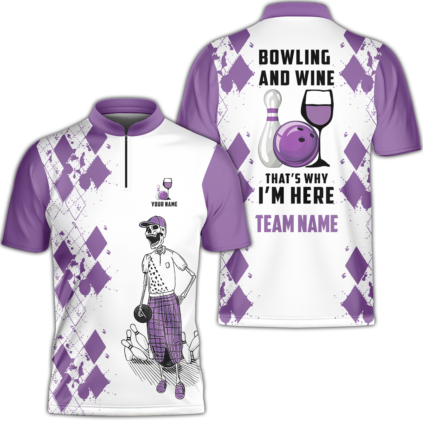 Custom Beer Skull And Bowling Team Jersey Polo Shirts, Bowling Team Uniforms Jerseys, Personalized Name And Team Name