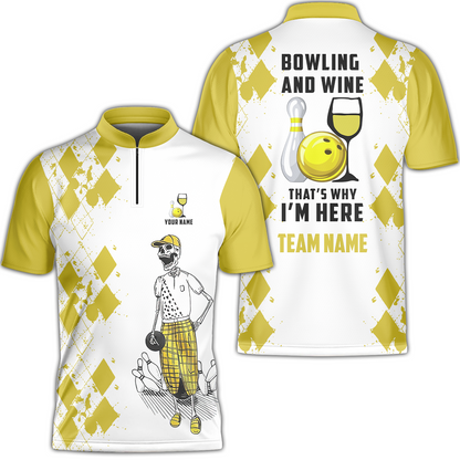 Custom Beer Skull And Bowling Team Jersey Polo Shirts, Bowling Team Uniforms Jerseys, Personalized Name And Team Name