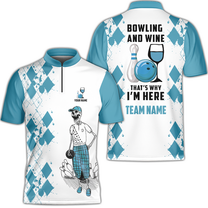 Custom Beer Skull And Bowling Team Jersey Polo Shirts, Bowling Team Uniforms Jerseys, Personalized Name And Team Name