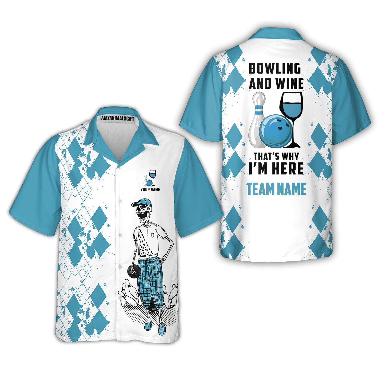 Custom Beer Skull And Bowling Team Jersey Polo Shirts, Bowling Team Uniforms Jerseys, Personalized Name And Team Name
