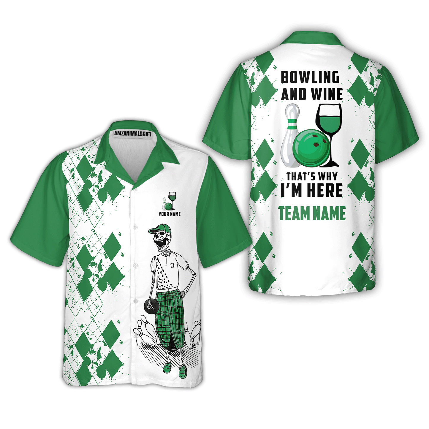 Custom Beer Skull And Bowling Team Jersey Polo Shirts, Bowling Team Uniforms Jerseys, Personalized Name And Team Name