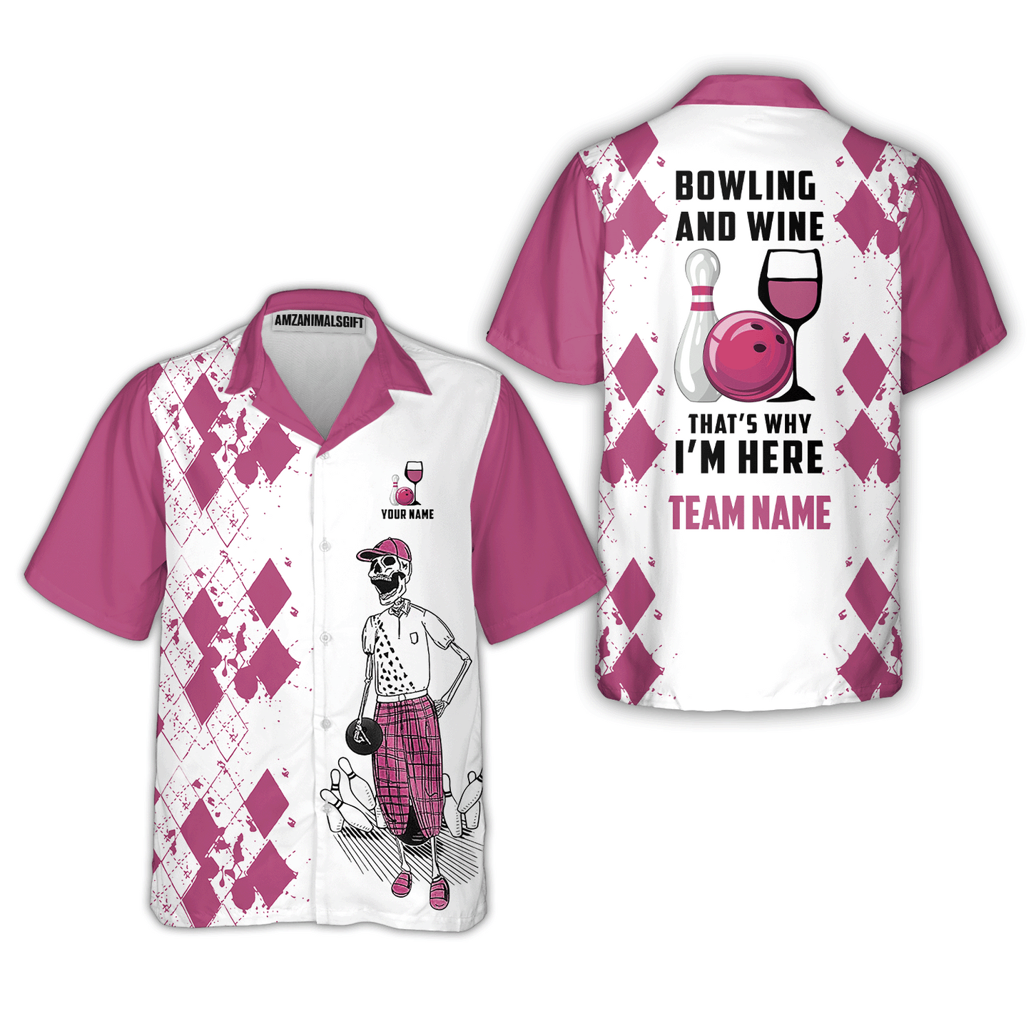 Custom Beer Skull And Bowling Team Jersey Polo Shirts, Bowling Team Uniforms Jerseys, Personalized Name And Team Name