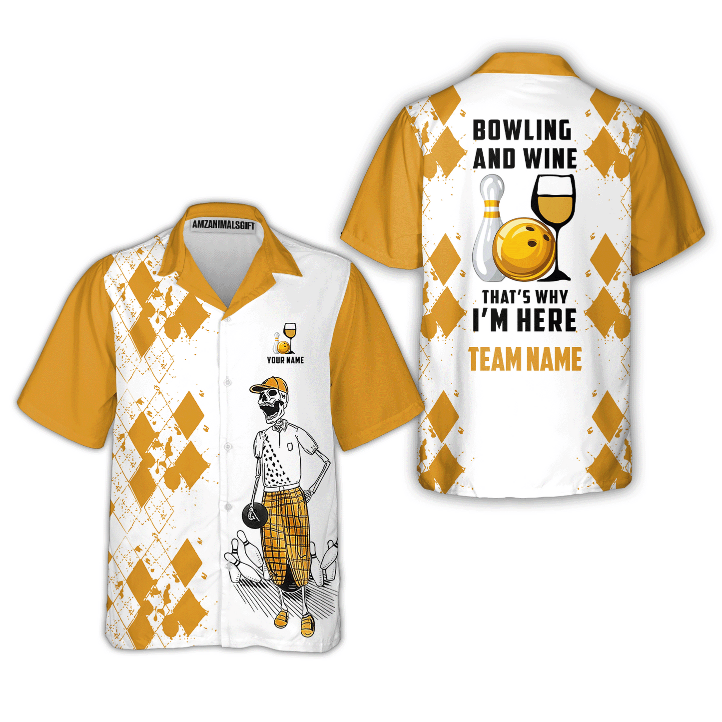 Custom Beer Skull And Bowling Team Jersey Polo Shirts, Bowling Team Uniforms Jerseys, Personalized Name And Team Name