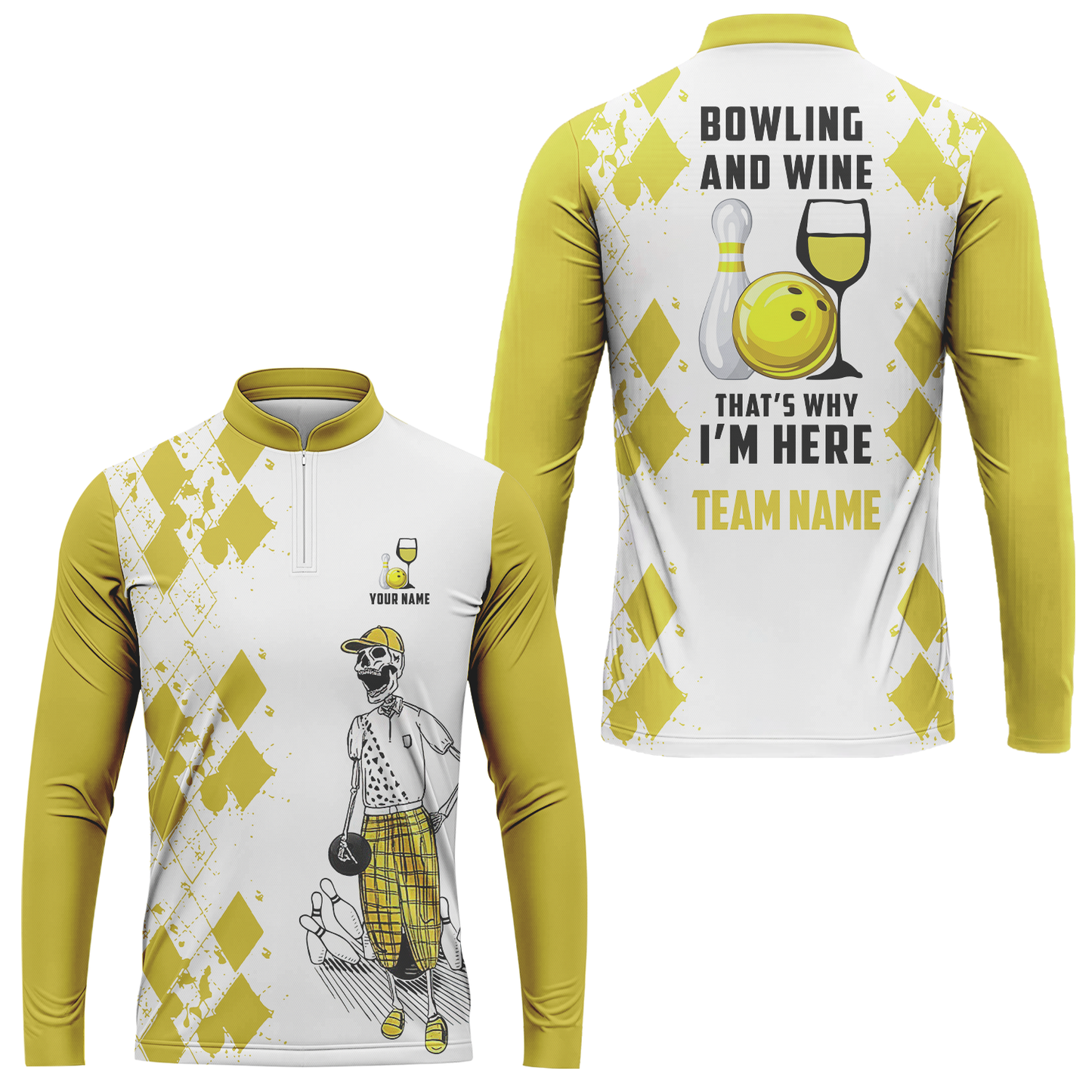 Custom Beer Skull And Bowling Team Jersey Polo Shirts, Bowling Team Uniforms Jerseys, Personalized Name And Team Name