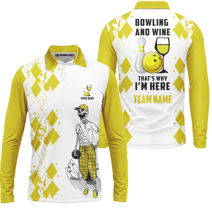 Custom Beer Skull And Bowling Team Jersey Polo Shirts, Bowling Team Uniforms Jerseys, Personalized Name And Team Name