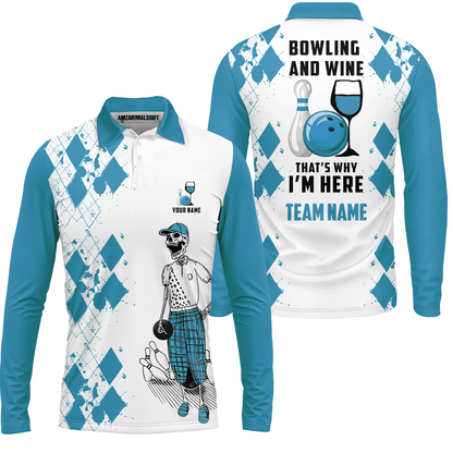 Custom Beer Skull And Bowling Team Jersey Polo Shirts, Bowling Team Uniforms Jerseys, Personalized Name And Team Name