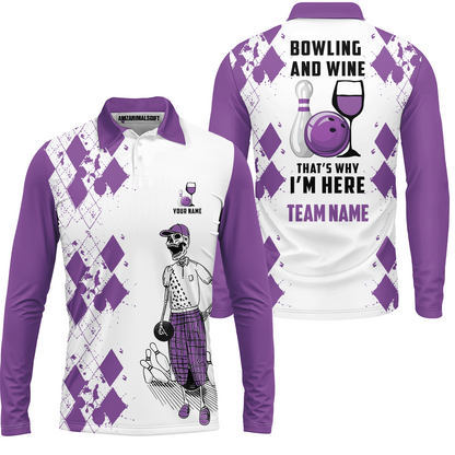 Custom Beer Skull And Bowling Team Jersey Polo Shirts, Bowling Team Uniforms Jerseys, Personalized Name And Team Name