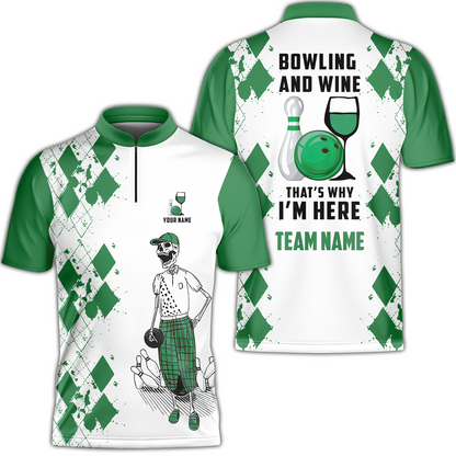 Custom Beer Skull And Bowling Team Jersey Polo Shirts, Bowling Team Uniforms Jerseys, Personalized Name And Team Name