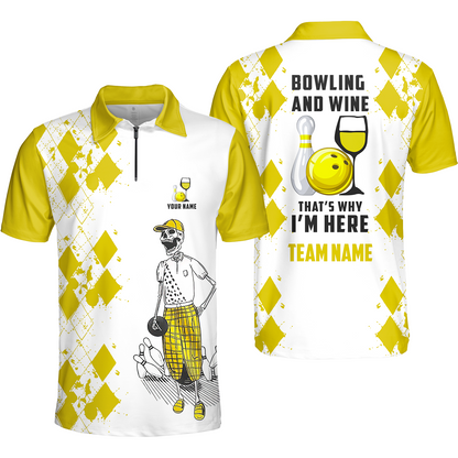 Custom Beer Skull And Bowling Team Jersey Polo Shirts, Bowling Team Uniforms Jerseys, Personalized Name And Team Name