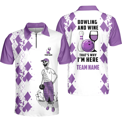 Custom Beer Skull And Bowling Team Jersey Polo Shirts, Bowling Team Uniforms Jerseys, Personalized Name And Team Name