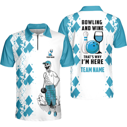Custom Beer Skull And Bowling Team Jersey Polo Shirts, Bowling Team Uniforms Jerseys, Personalized Name And Team Name