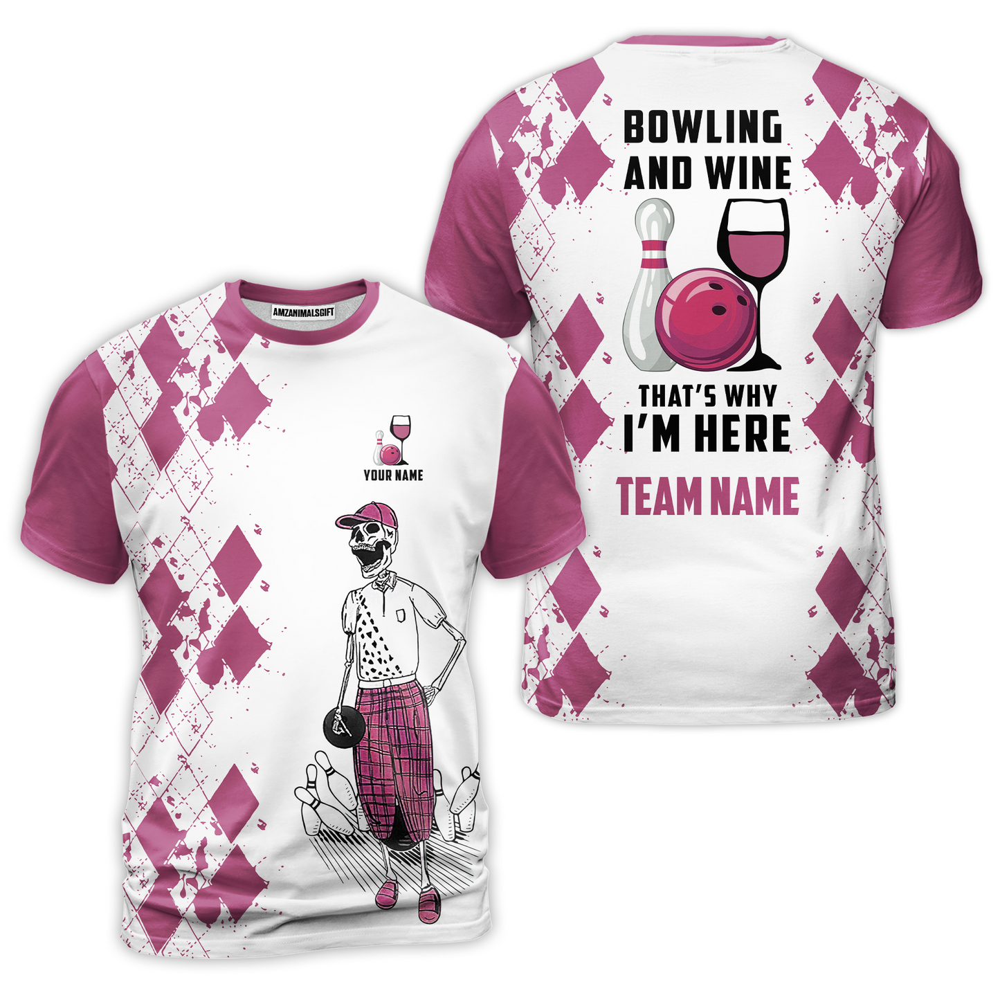 Custom Beer Skull And Bowling Team Jersey Polo Shirts, Bowling Team Uniforms Jerseys, Personalized Name And Team Name