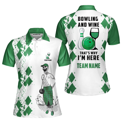 Custom Beer Skull And Bowling Team Jersey Polo Shirts, Bowling Team Uniforms Jerseys, Personalized Name And Team Name