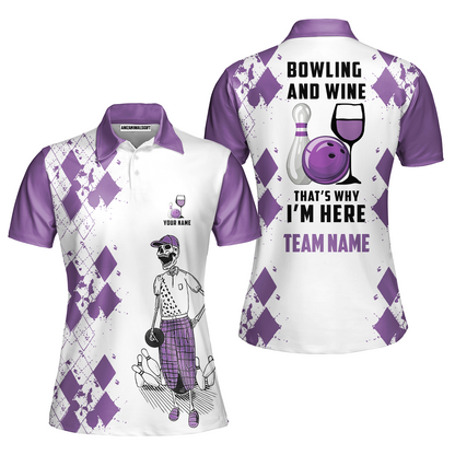 Custom Beer Skull And Bowling Team Jersey Polo Shirts, Bowling Team Uniforms Jerseys, Personalized Name And Team Name