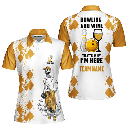 Custom Beer Skull And Bowling Team Jersey Polo Shirts, Bowling Team Uniforms Jerseys, Personalized Name And Team Name