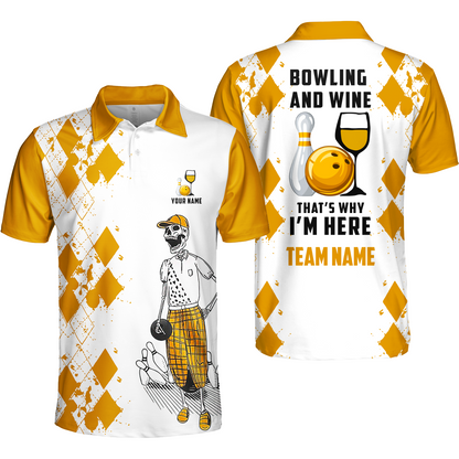 Custom Beer Skull And Bowling Team Jersey Polo Shirts, Bowling Team Uniforms Jerseys, Personalized Name And Team Name