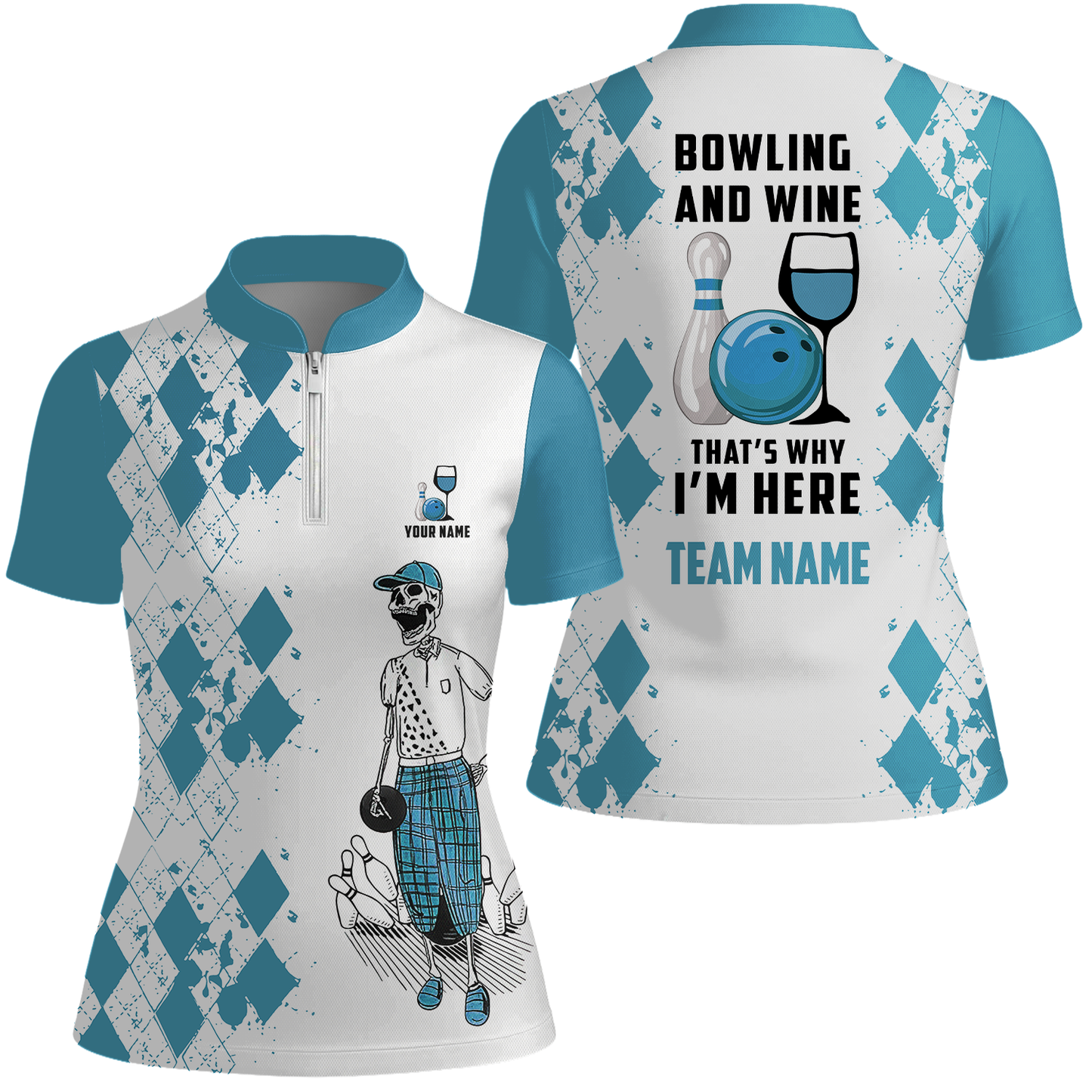 Custom Beer Skull And Bowling Team Jersey Polo Shirts, Bowling Team Uniforms Jerseys, Personalized Name And Team Name