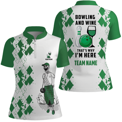 Custom Beer Skull And Bowling Team Jersey Polo Shirts, Bowling Team Uniforms Jerseys, Personalized Name And Team Name