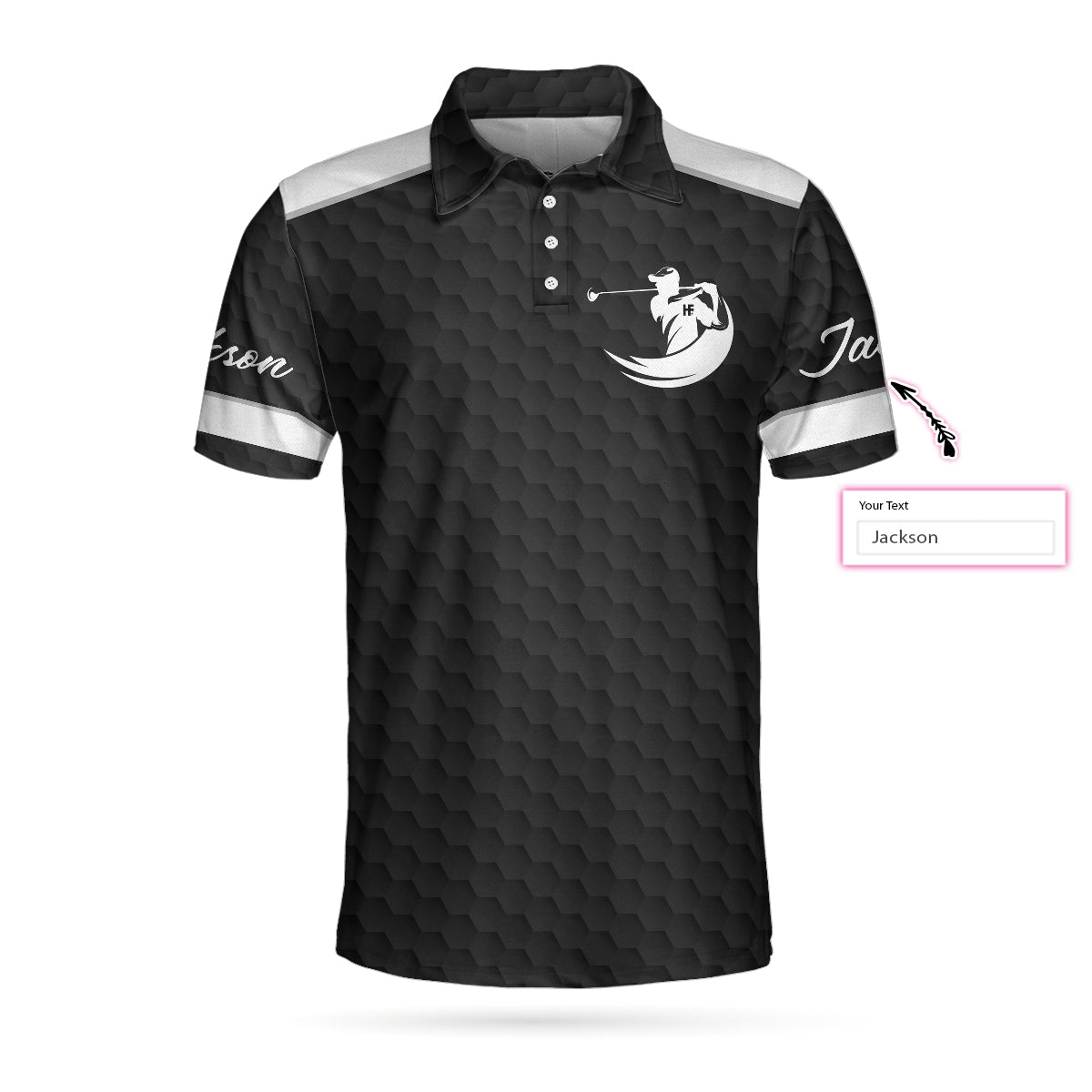 Golf Customized Name Men Polo Shirt, Best Papa By Par Black Golf Pattern, Personalized Golf Polo Shirt For Men - Gift For Golfers, Golf Lovers