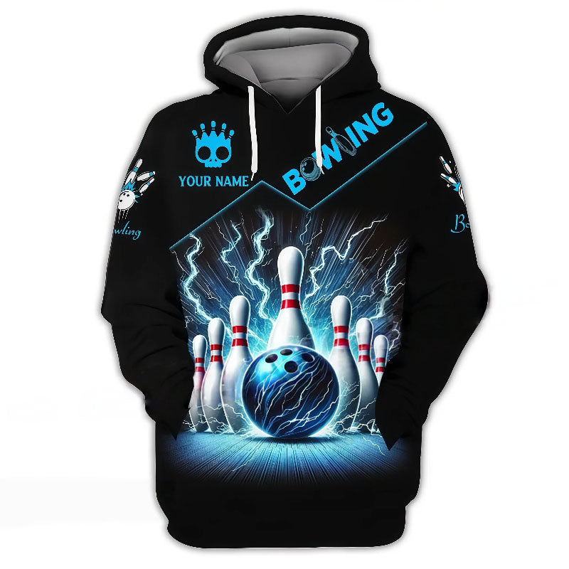 Blue Bowling Ball Electric Hoodie