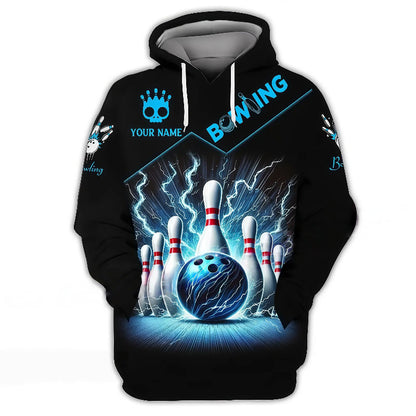 Blue Bowling Ball Electric Hoodie