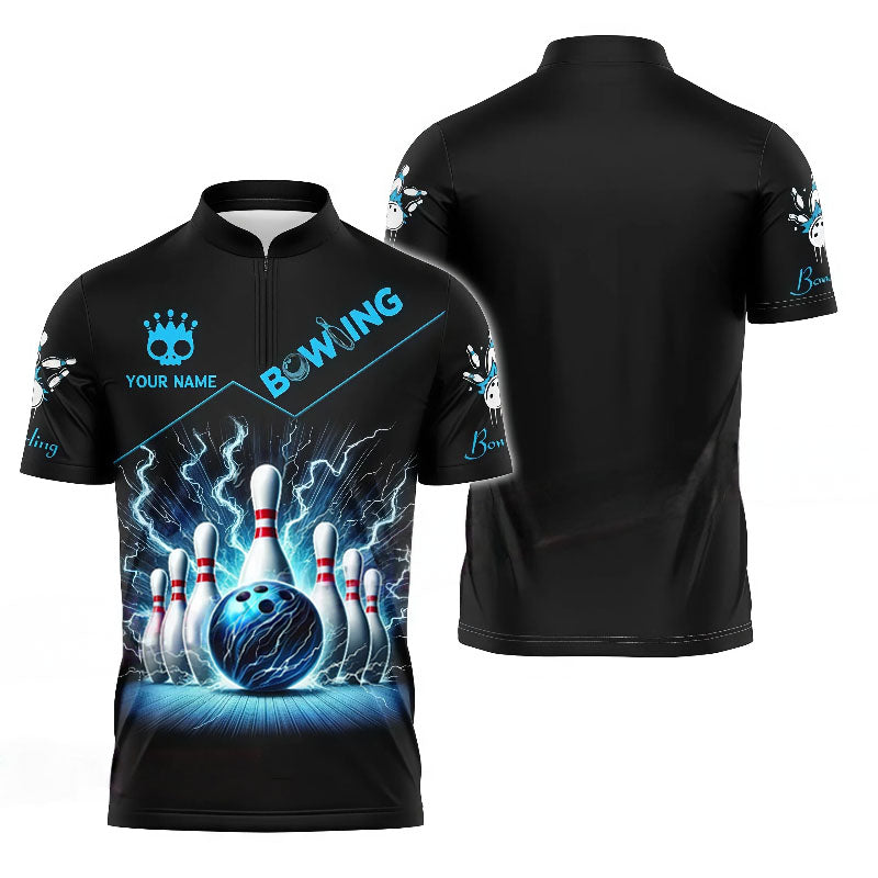 Blue Bowling Ball Electric Jersey Shirt