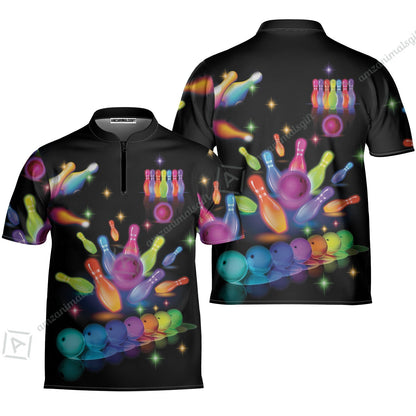 Bowling Jersey, Colorful Bowling Shirt For Women And Men, Bowling Team Players Bowling Jersey