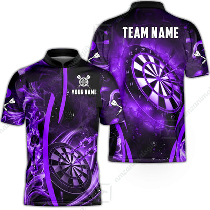 Custom Darts Jersey Polo Shirt, Vibrant Neon Darts, Custom Dart Jersey Team Shirt For Players With Name & Team Name
