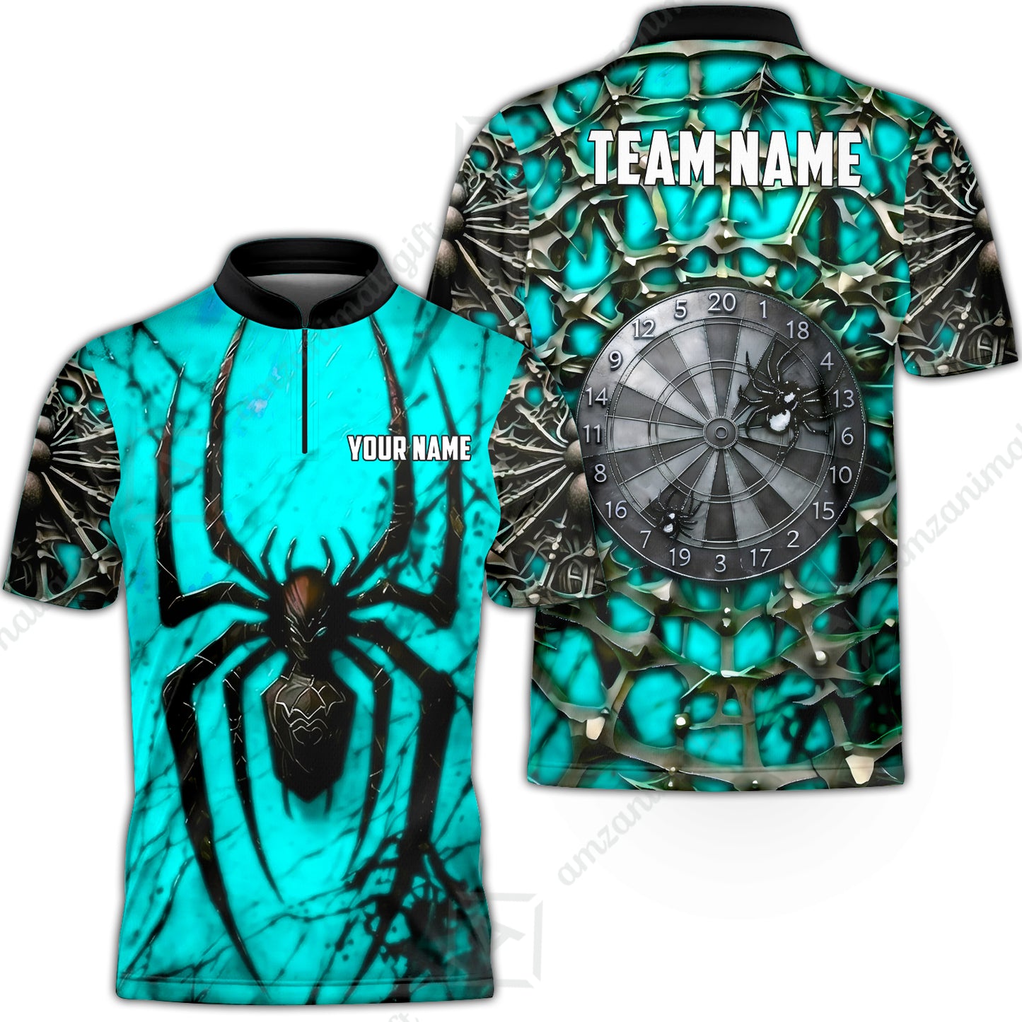Custom Darts Jersey Polo Shirt, Gothic Widow Spiderweb, Custom Dart Jersey Team Shirt For Players With Name & Team Name