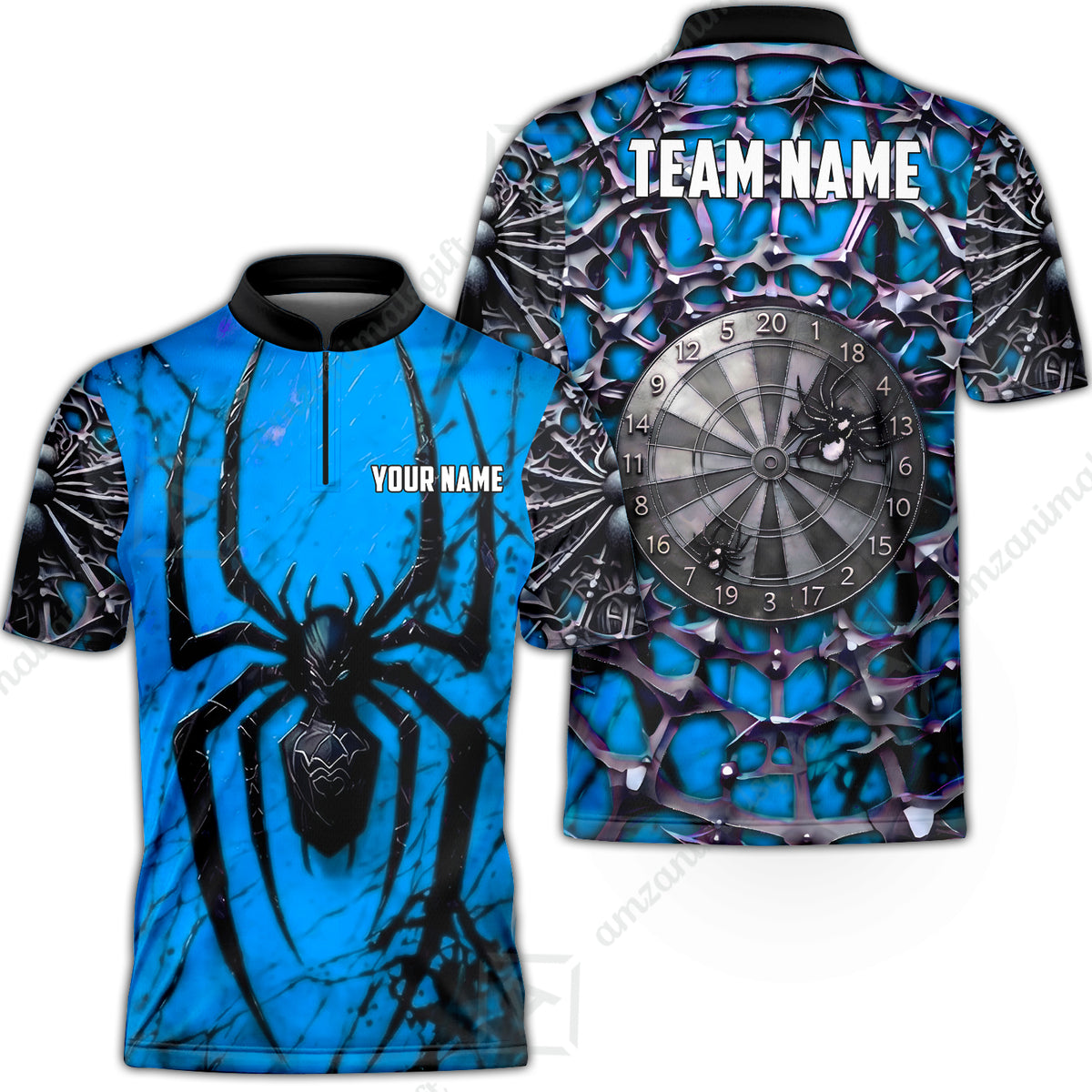 Custom Darts Jersey Polo Shirt, Gothic Widow Spiderweb, Custom Dart Jersey Team Shirt For Players With Name & Team Name