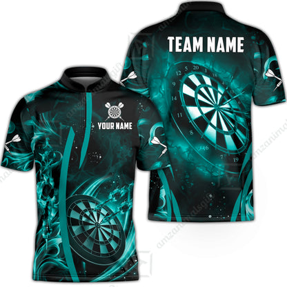 Custom Darts Jersey Polo Shirt, Vibrant Neon Darts, Custom Dart Jersey Team Shirt For Players With Name & Team Name