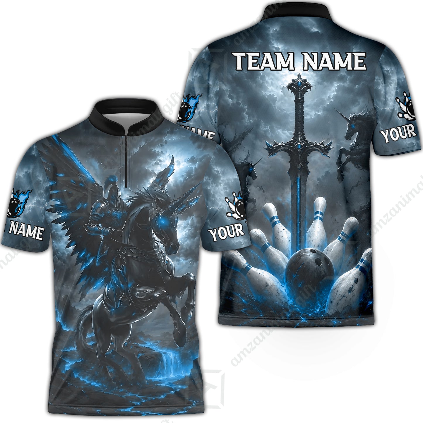 Bowling Jersey||Blue