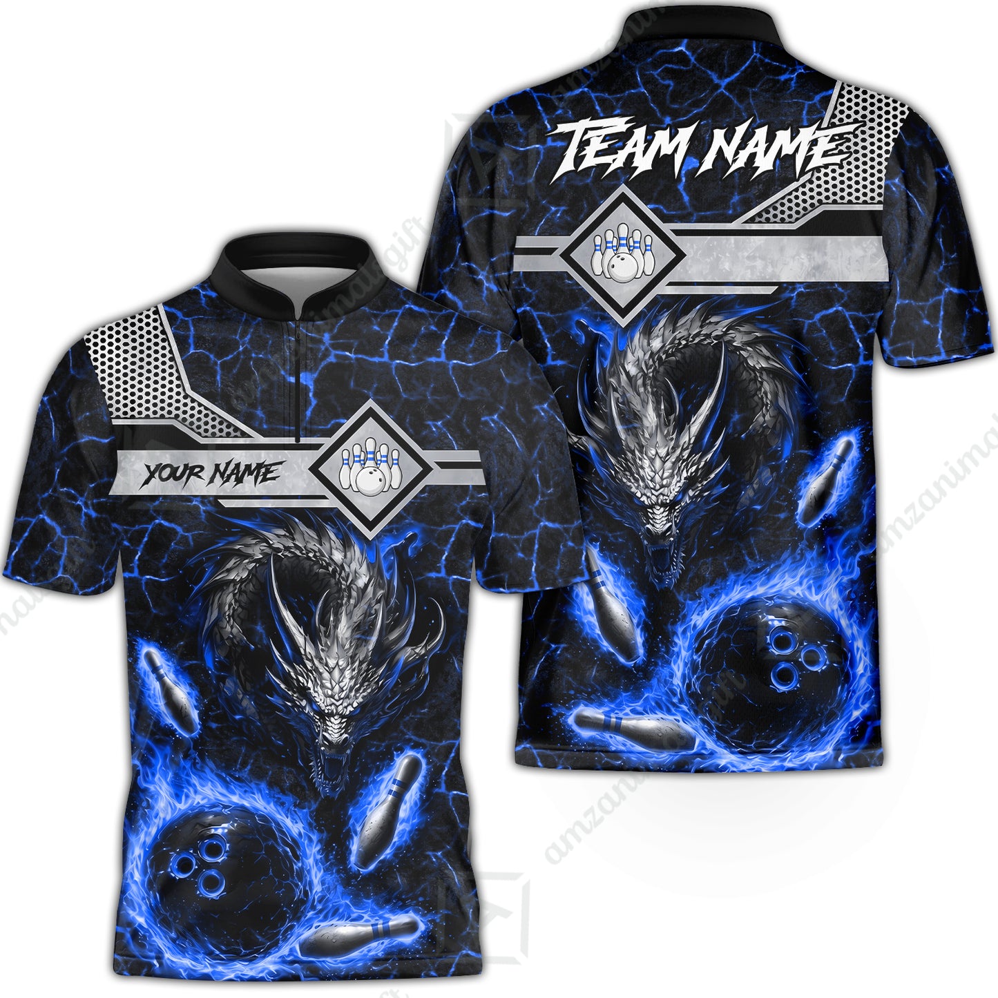 Bowling Jersey||Blue