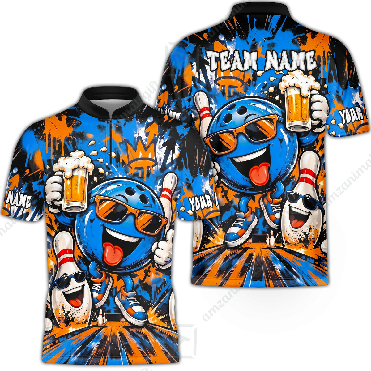 Bowling Jersey||Blue