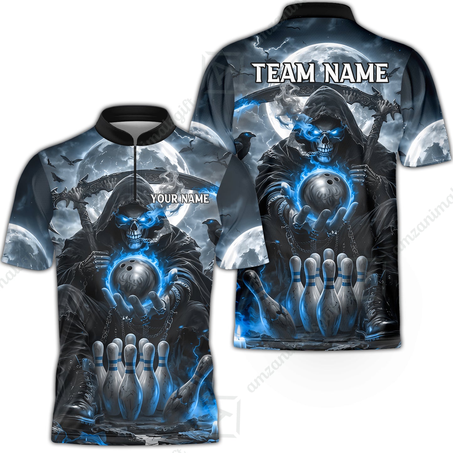 Bowling Jersey||Blue