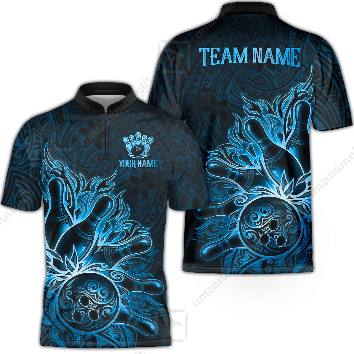 Bowling Jersey||Blue