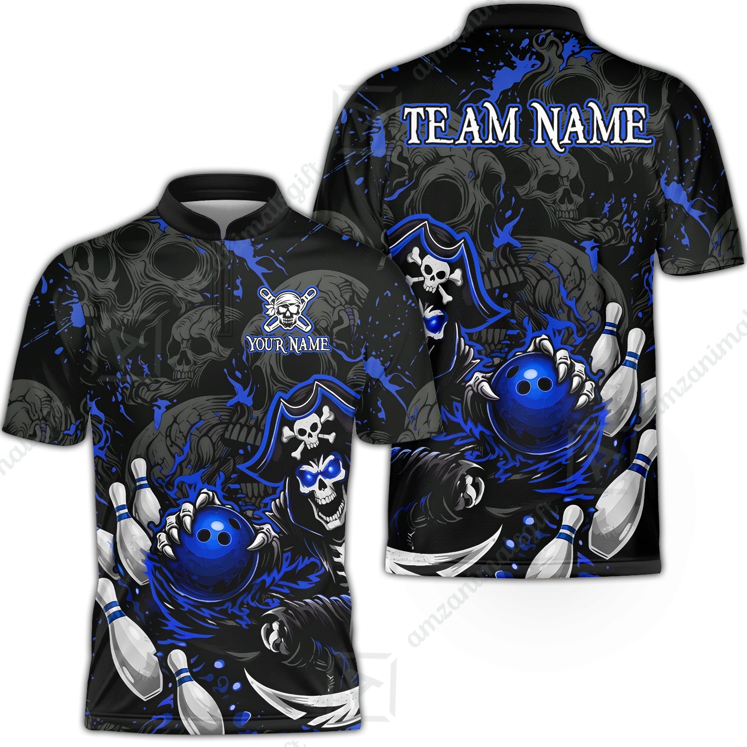 Bowling Jersey||Blue