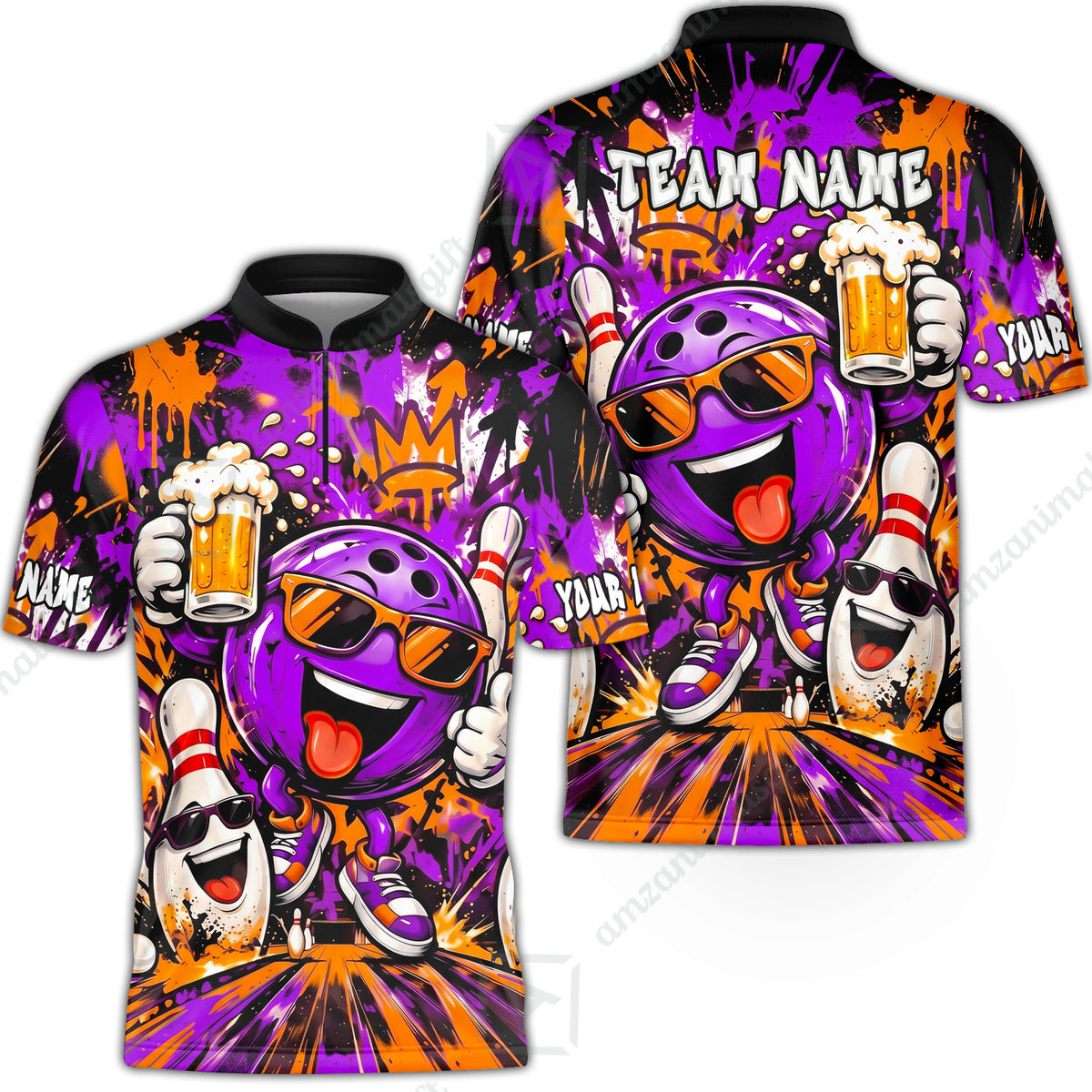 Bowling Jersey||Purple