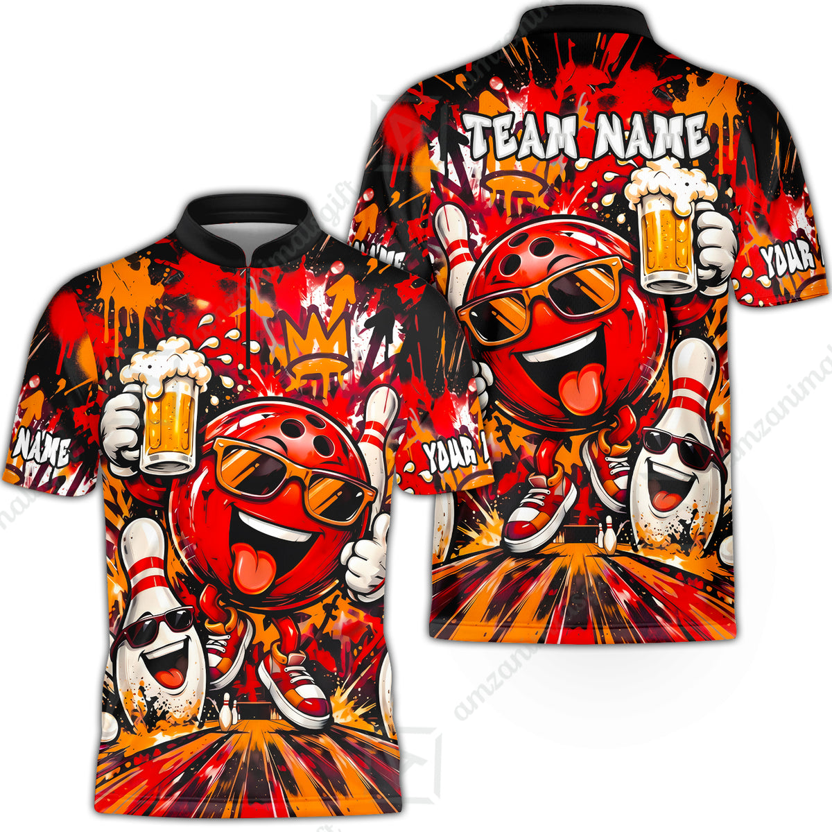 Bowling Jersey||Red