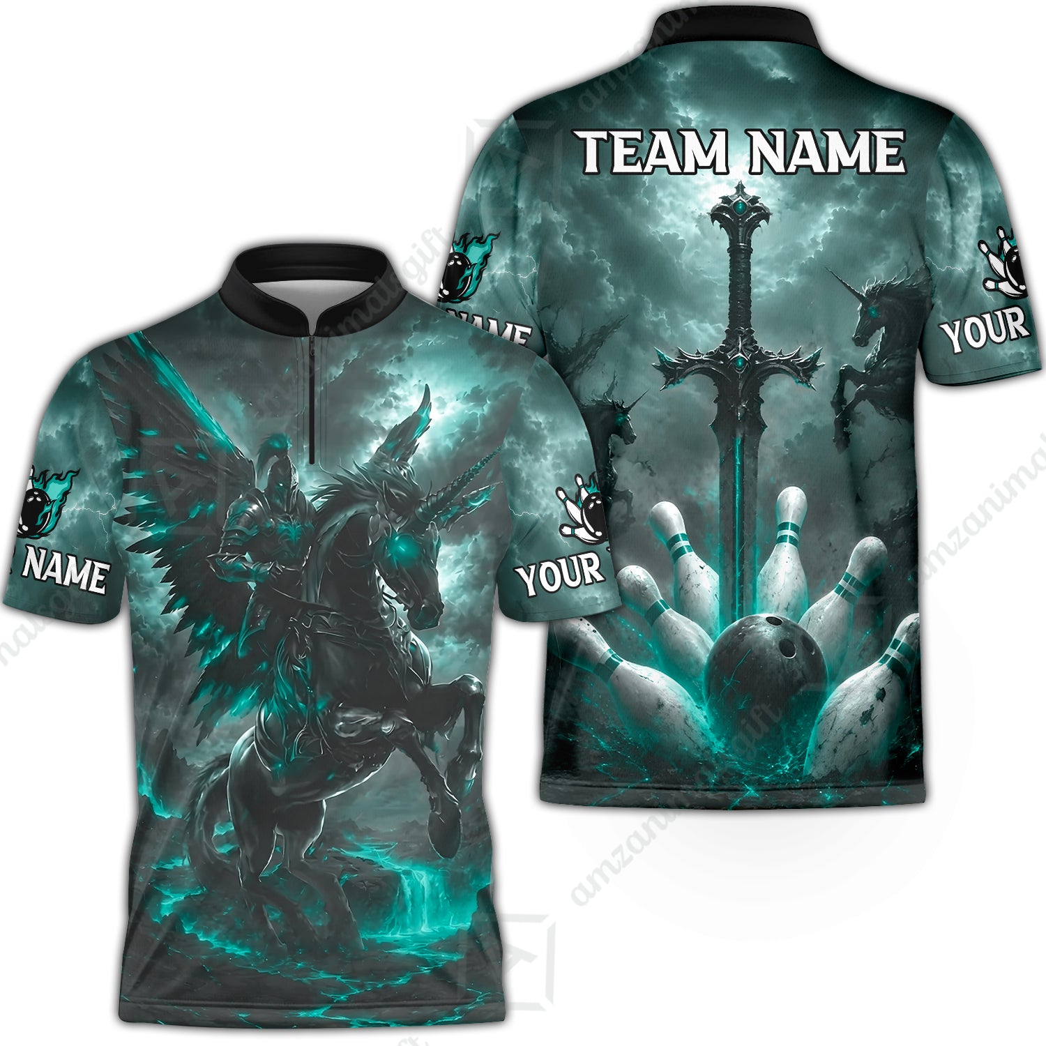 Bowling Jersey||Turquoise