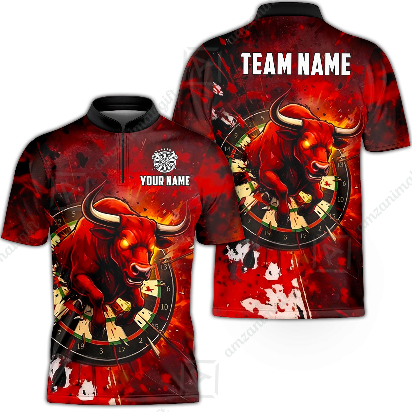 Custom Darts Team Jersey, Personalized Raging Bull Jersey Shirt For Players With Name & Team Name