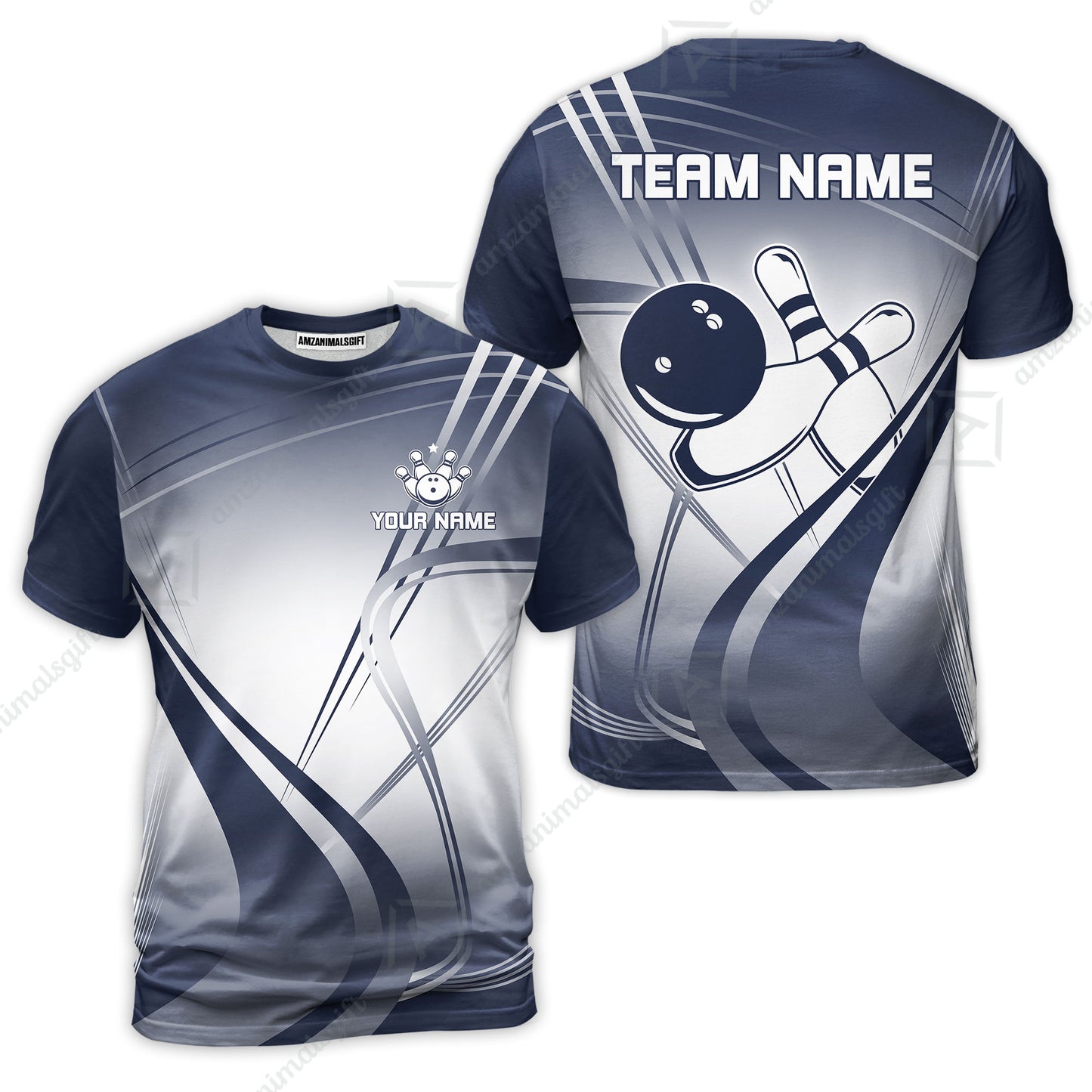 Customized Bowling T-Shirt, Custom Bowling Uniform T-Shirt, Multicolor Team Style Jersey for Bowlers