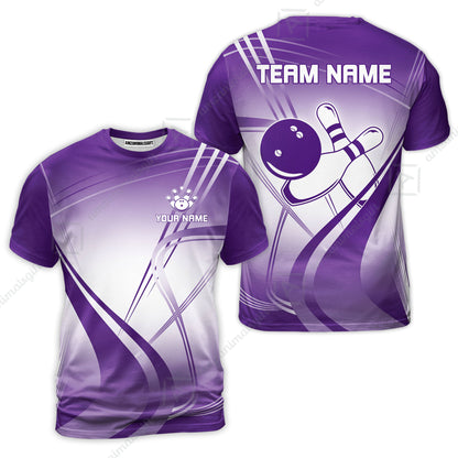 Customized Bowling T-Shirt, Custom Bowling Uniform T-Shirt, Multicolor Team Style Jersey for Bowlers